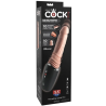 KING COCK PLUS – STOSSENDER SILIKON-DILDO MIT GASHEBEL, VIBRATIONSFUNKTION UND WÄRMELICHT, 12.7 CM
