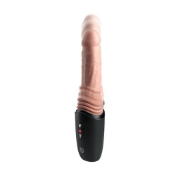 KING COCK PLUS - GODEMICHET VIBRANT PRO EN SILICONE AVEC LUMIÈRE CHAUFFANTE ET VOLUMEUSE 12,7 CM