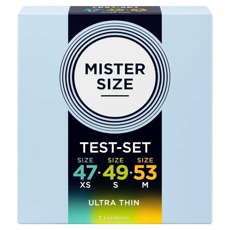 MISTER SIZE - CONFEZIONE CAMPIONE PRESERVATIVI MISURA 47-49-53 MM (3 UNITÀ)