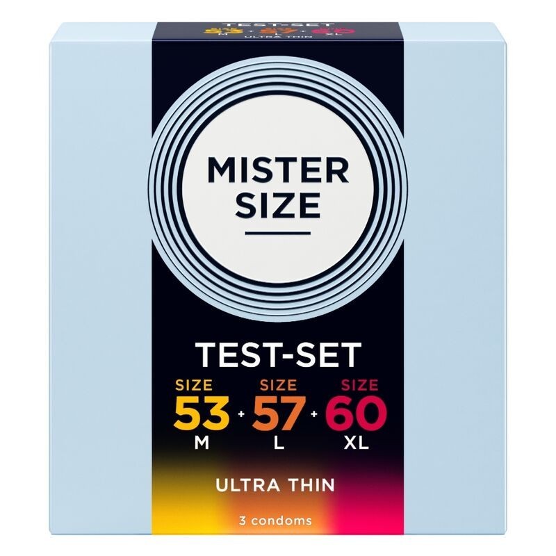 MISTER SIZE - CONFEZIONE CAMPIONE PRESERVATIVI MISURA 53-57-60 MM (3 UNITÀ)