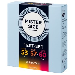 MISTER SIZE - CONFEZIONE CAMPIONE PRESERVATIVI MISURA 53-57-60 MM (3 UNITÀ)