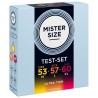 MISTER SIZE - PACOTE DE AMOSTRA DE PRESERVATIVO TAMANHO 53-57-60 MM (3 UNIDADES)