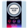 MISTER SIZE - PACOTE DE AMOSTRA DE PRESERVATIVO TAMANHO 60-64-69 MM (3 UNIDADES)