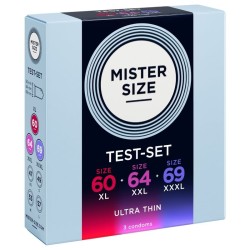 MISTER SIZE - CONFEZIONE CAMPIONE PRESERVATIVI MISURA 60-64-69 MM (3 UNITÀ)
