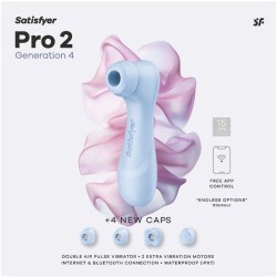 SATISFYER - PRO 2ª GERAÇÃO 4 ESTIMULADOR CLITORIAL AZUL SERENO