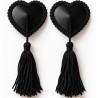 CHILIROSE - CR 4897 HEART-SHAPED NIPPLE COVERS WITH BLACK TASSELS