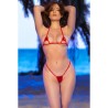CHILIROSE - CR 4900 RED TWO-PIECE STRAPPY CUT-OUT MICRO BIKINI - ONE SIZE
