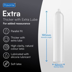 PASANTE - EXTRA EXTRA THICK CONDOMS WITH ADDITIONAL LUBRICATION 3 PACK