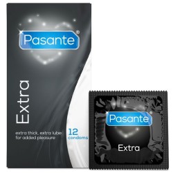 PASANTE - EXTRA EXTRA DICKE KONDOMEN MIT ZUSÄTZLICHER GLEITMITTELBESCHICHTUNG 12 STÜCK