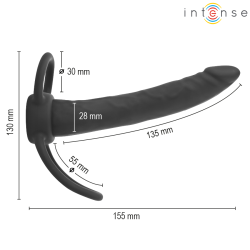 INTENSE - LUCAS ANALDILDO MIT PENIS- UND HODENRING AUS SILIKON