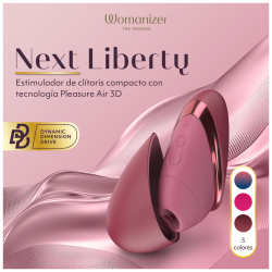 WOMANIZER - NEXT LIBERTY 3D PLEASURE AIR CLITORAL STIMULATOR BORDEAUX