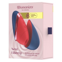 WOMANIZER - NEXT LIBERTY 3D PLEASURE AIR CLITORIAL STIMULATOR BLUE/RED