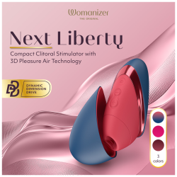 WOMANIZER - NEXT LIBERTY 3D PLEASURE AIR KLITORALSTIMULATOR BLAU/ROT