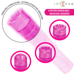 INTENSO - MINI MASSAGGIATORE KURT CON 4 TESTINE INTERCAMBIABILI ROSA