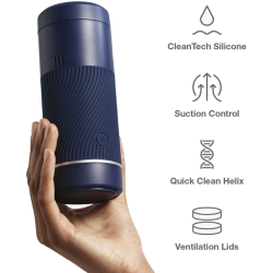 ARCWAVE - POW STROKER MANUAL COM CONTROLO DE SUCÇÃO AZUL