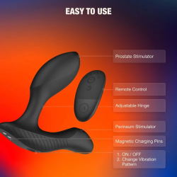 ARCWAVE - PERK MASSAGEADOR DE PRÓSTATA VIBRATÓRIO COM MOTOR DUPLO E CONTROLO REMOTO PRETO