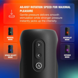 ARCWAVE - ORBIT MASTURBADOR MASCULINO ROTATIVO 360° COM CONTROLO POR APLICAÇÃO PRETO