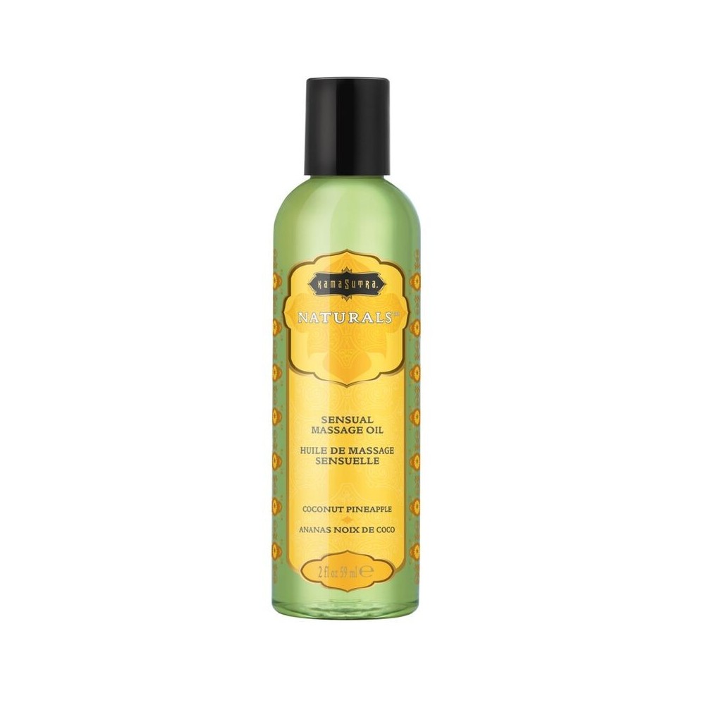 KAMASUTRA - HUILE DE MASSAGE NATURELLE LA NOIX DE COCO ET LANANAS 59 ML