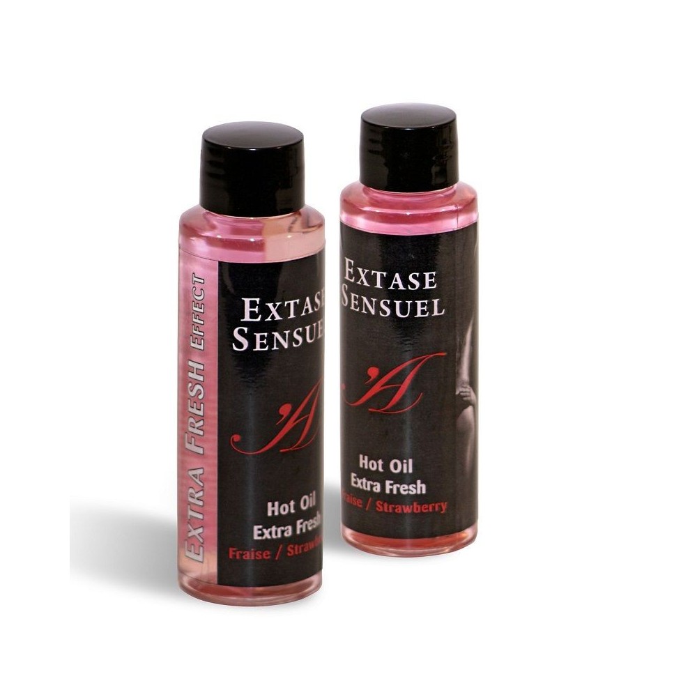 EXTASE SENSUAL - HUILE DE MASSAGE EFFET FRAISE EXTRA FRAÎCHE 100 ML