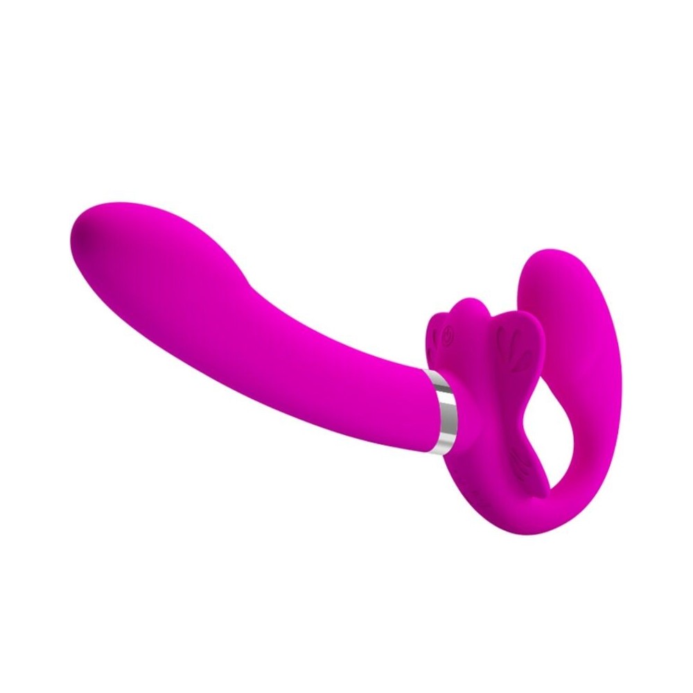 PRETTY LOVE - VALERIE DOUBLE STRAP-ON VIBRATOR 12 VIBRATIONS PURPLE