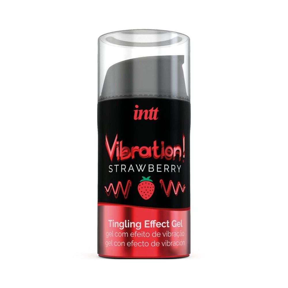 INTT - KRAFTVOLLES INTIMSTIMULIERENDES FLÜSSIGES VIBRATIONSGEL ERDBEERE 15 ML