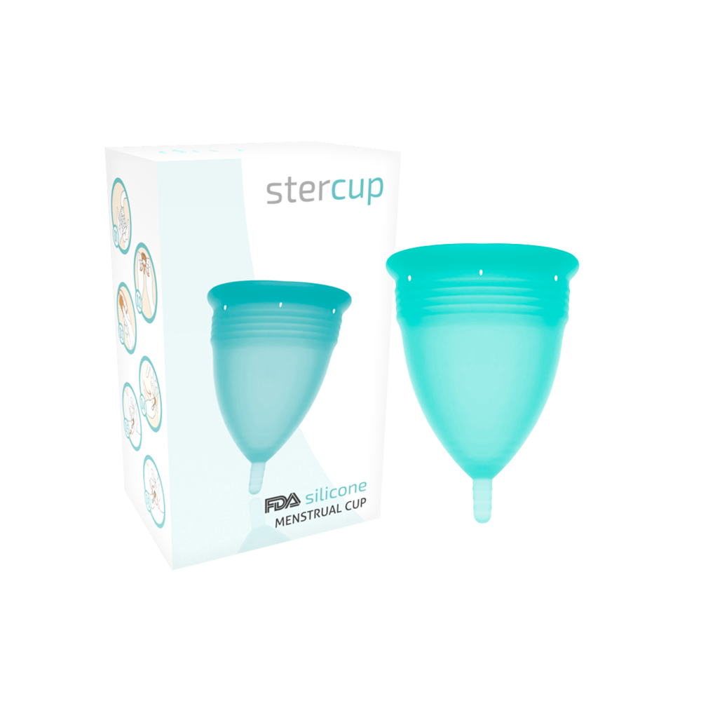 STERCUP - COPO MENSTRUAL DE SILICONE FDA AQUAMARINE - TAMANHO L