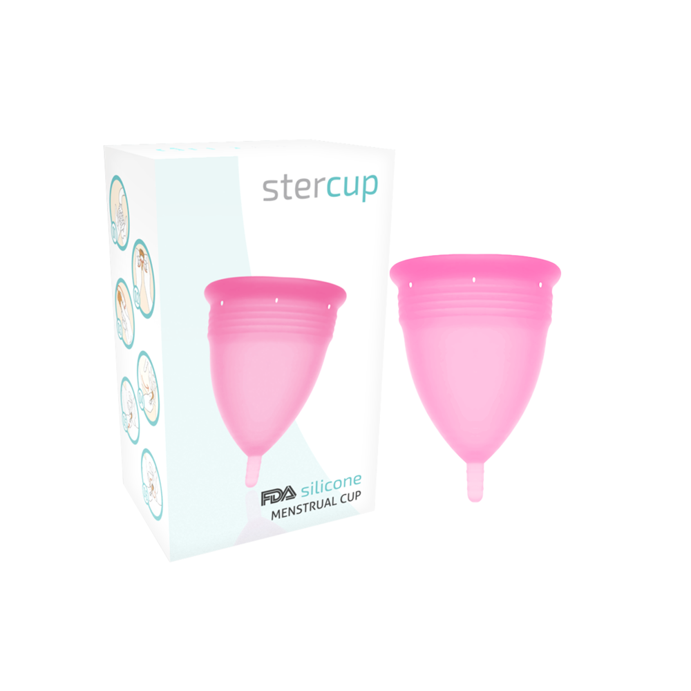 STERCUP - COPO MENSTRUAL DE SILICONE FDA ROSA - TAMANHO S