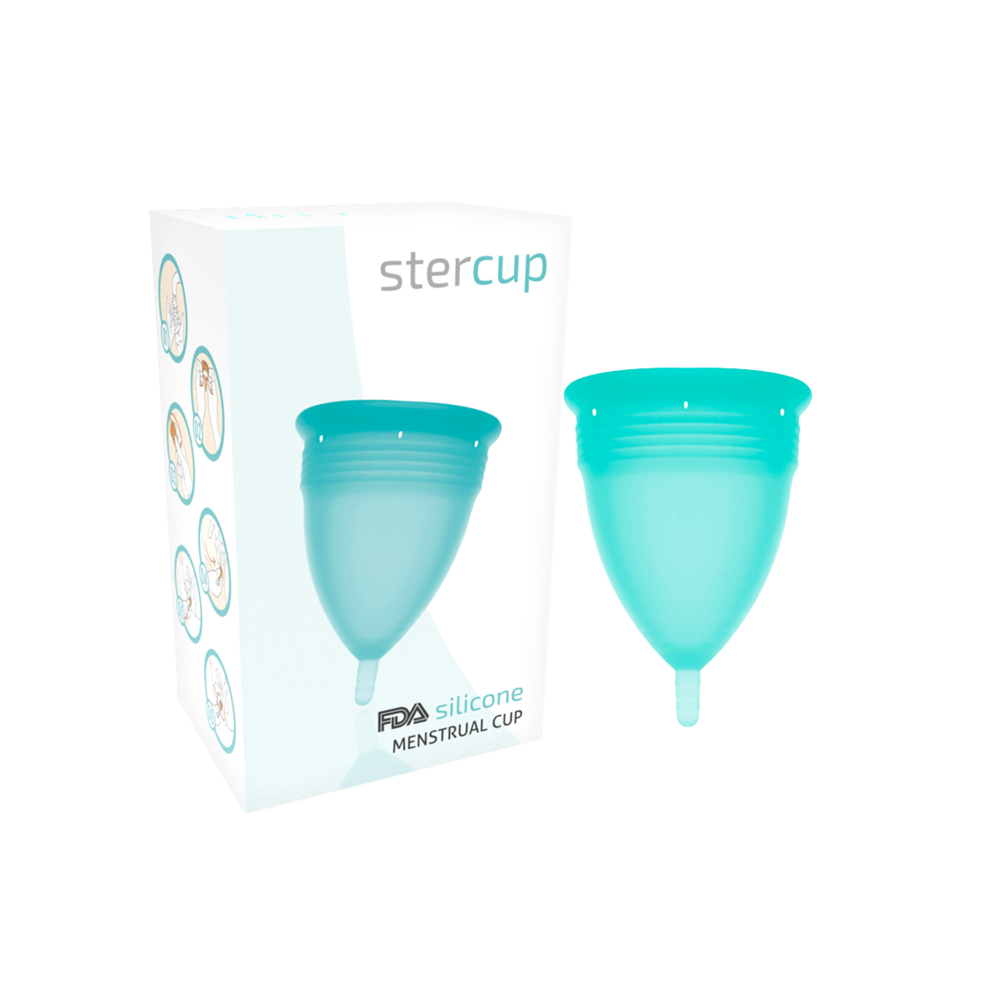 STERCUP - COPO MENSTRUAL DE SILICONE FDA AQUAMARINE - TAMANHO S