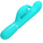 PRETTY LOVE - VIBRATEUR COALE RABBIT PERLES VERT AQUA