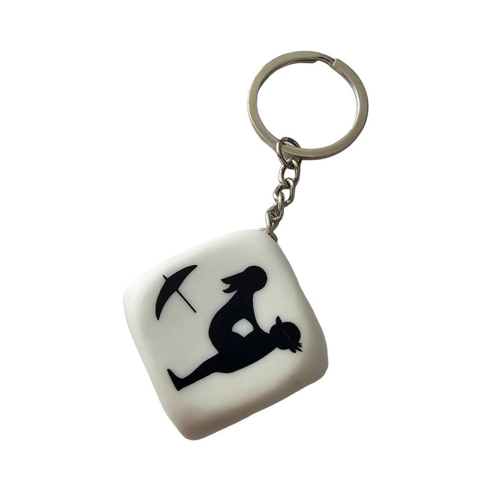 DIABLO PICANTE - WHITE DICE KEYCHAIN WITH POSES