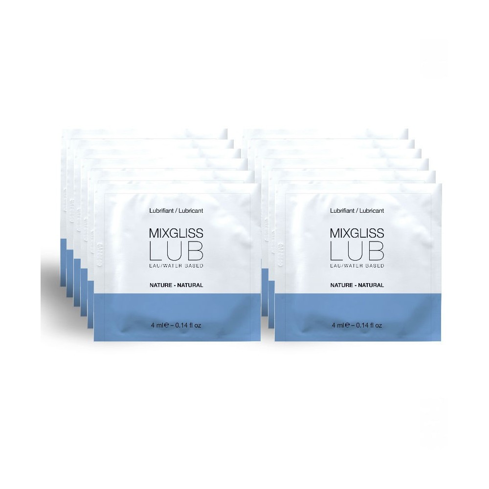 MIXGLISS - LUBRIFIANT NATUREL BASE D'EAU 12 UNIDOSE 4 ML