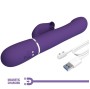 PRETTY LOVE - ZALIN RABBIT VIBRATOR PEARLS 4 IN 1 PURPLE